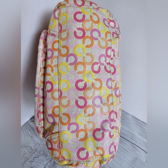 Coach Vintage Leah Signature Op Art Muti-color CC Shopper Tote #13142 & Wristlet - Picture 7 of 16